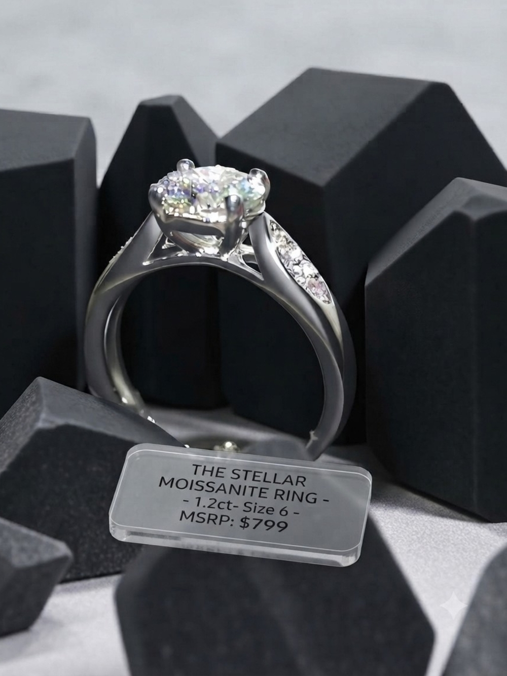 GRA Certified: The 1.2ct Brilliant Solitaire Moissanite Ring